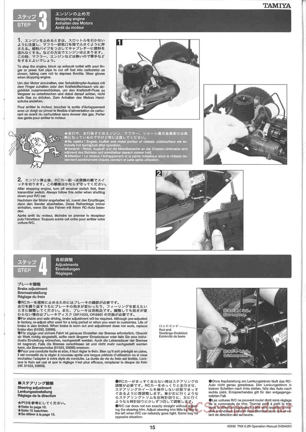 Tamiya - TNX 5.2R - TGM-04 - Operating Manual - Page 15