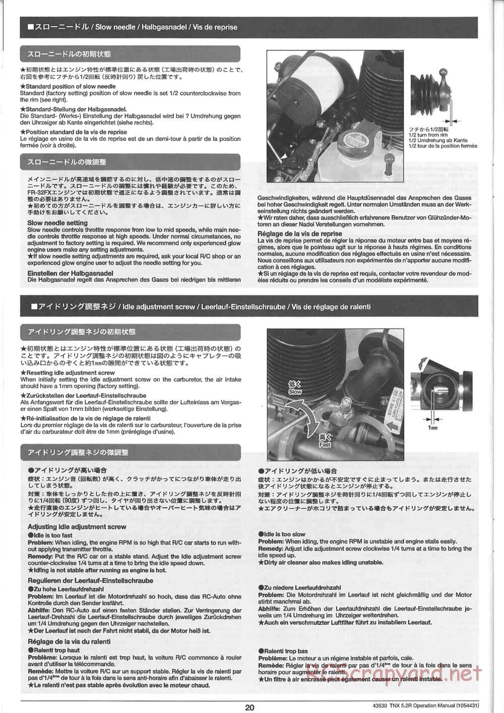 Tamiya - TNX 5.2R - TGM-04 - Operating Manual - Page 20
