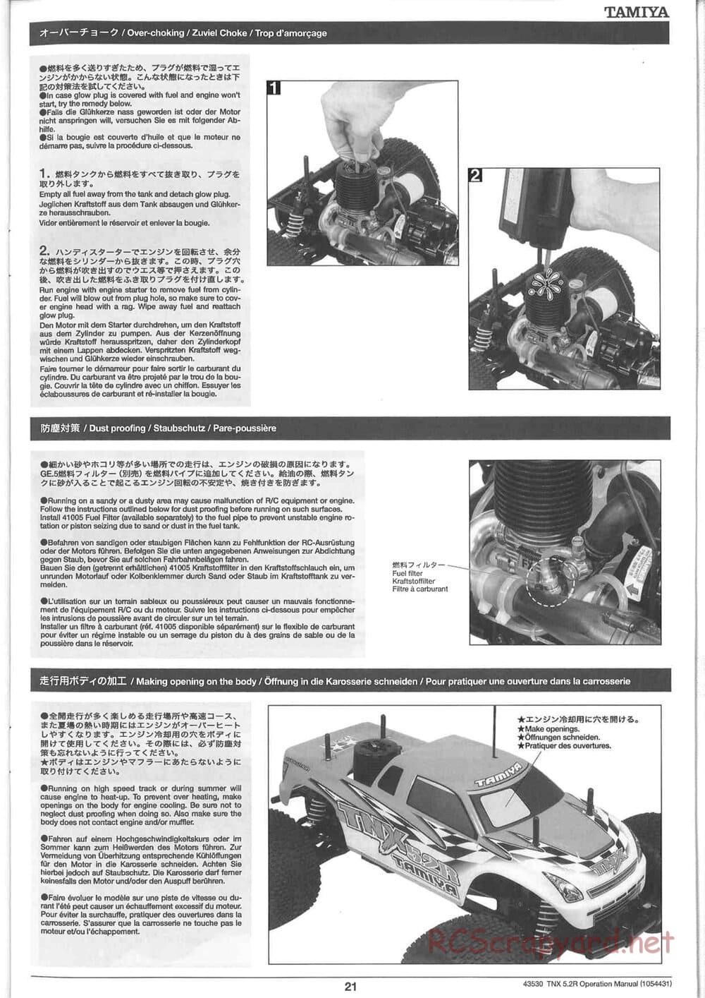 Tamiya - TNX 5.2R - TGM-04 - Operating Manual - Page 21