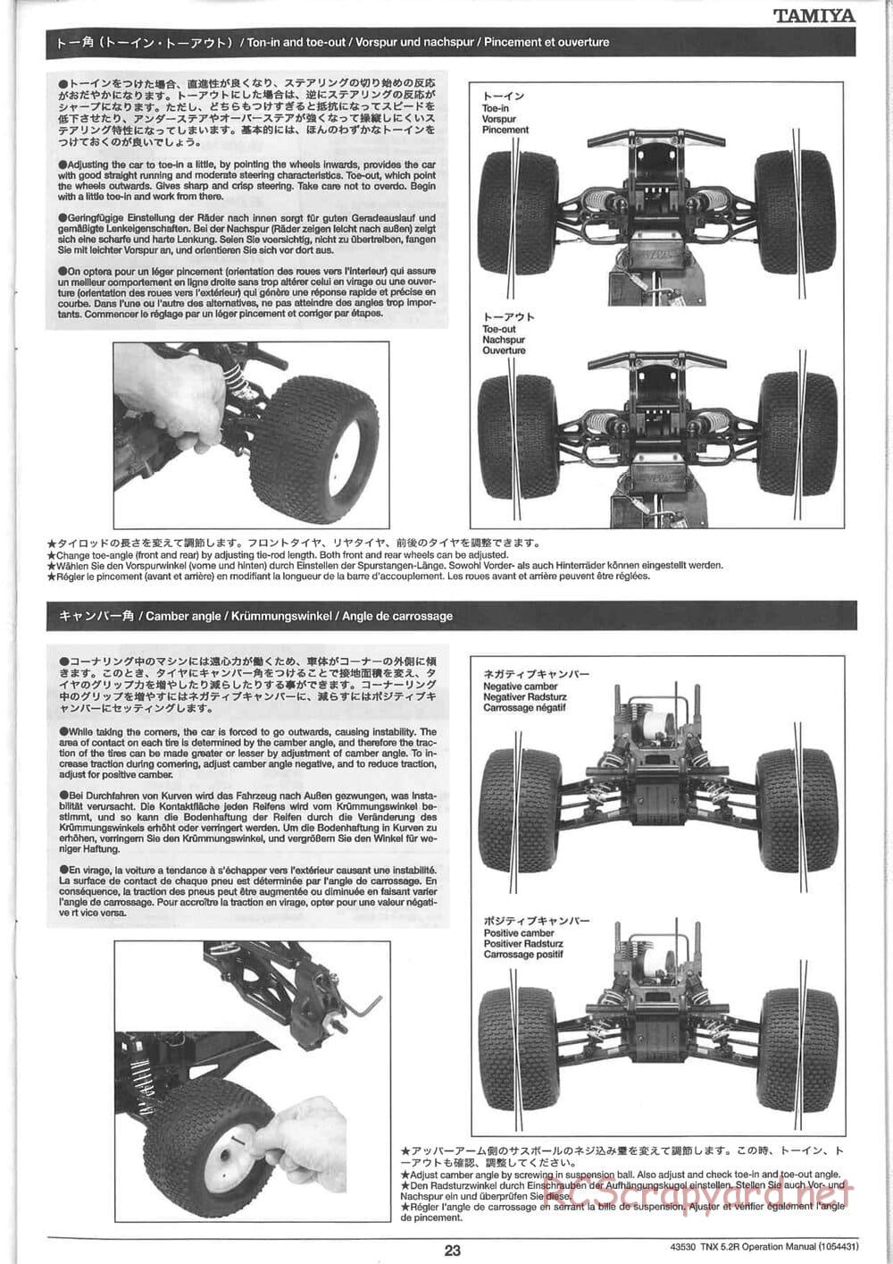 Tamiya - TNX 5.2R - TGM-04 - Operating Manual - Page 23