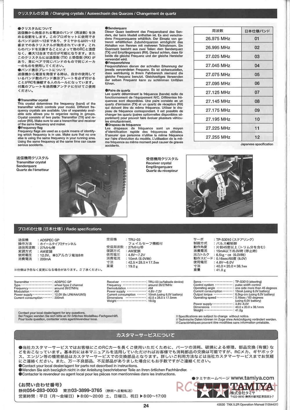 Tamiya - TNX 5.2R - TGM-04 - Operating Manual - Page 24