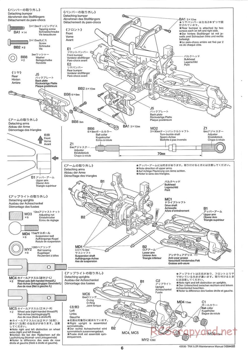 Tamiya - TNX 5.2R - TGM-04 - Maintenance Manual - Page 6