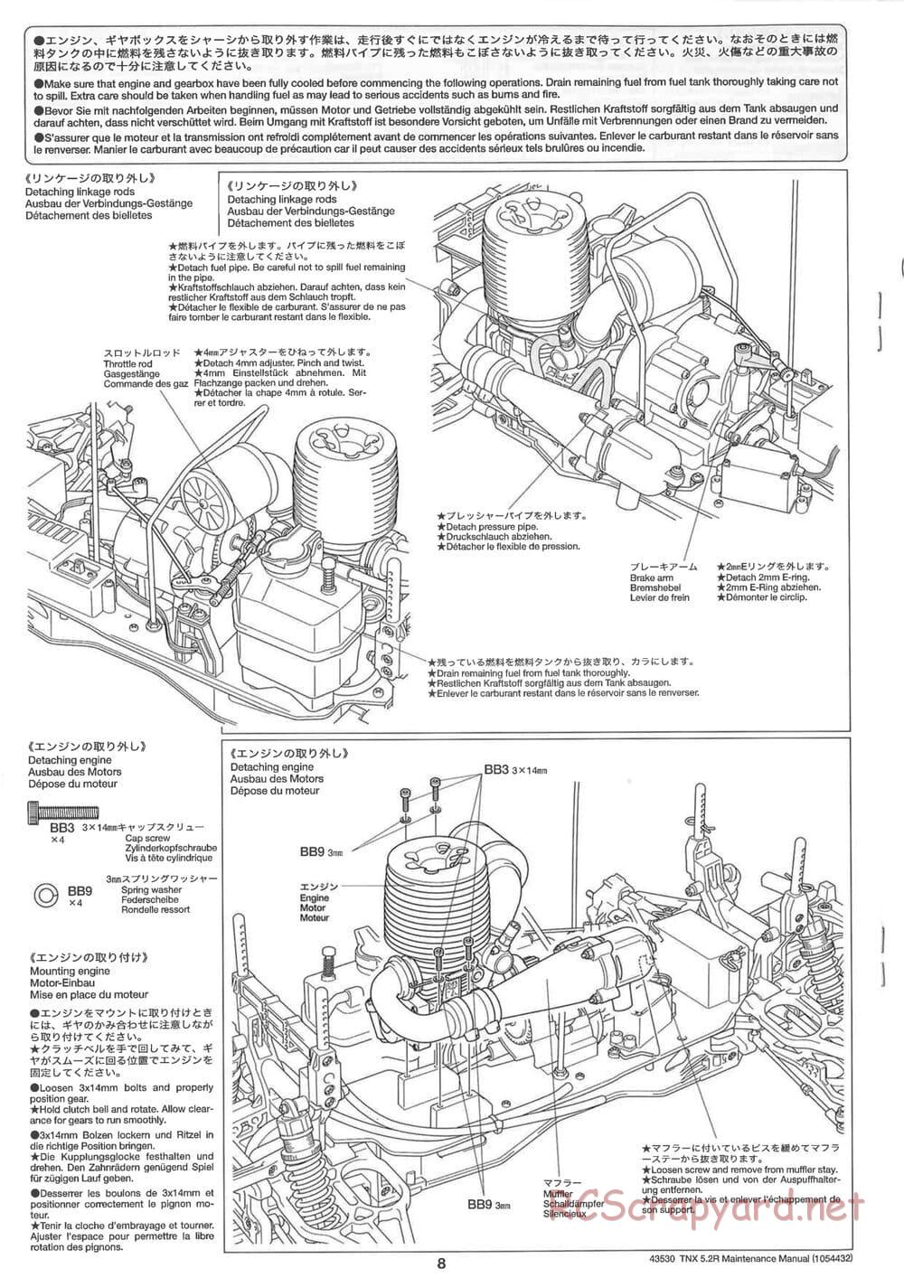 Tamiya - TNX 5.2R - TGM-04 - Maintenance Manual - Page 8
