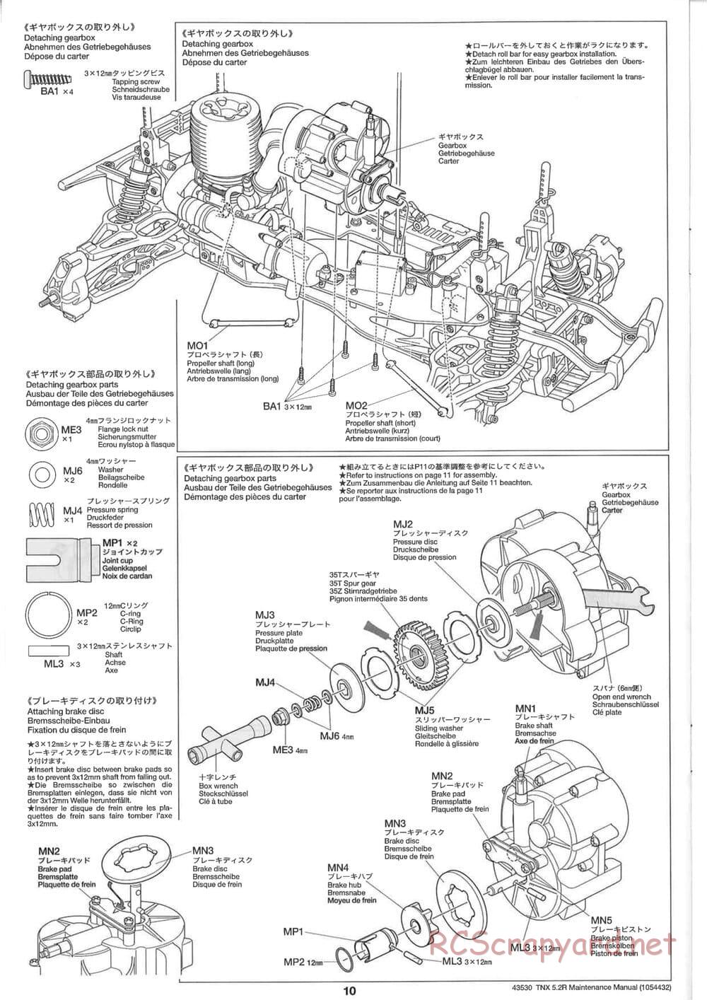 Tamiya - TNX 5.2R - TGM-04 - Maintenance Manual - Page 10