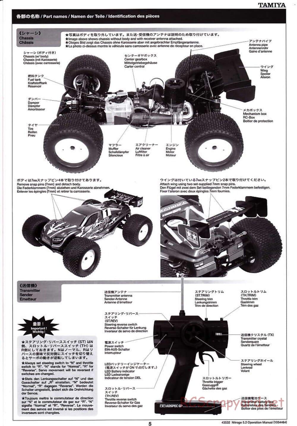 Tamiya - Nitrage 5.2 - Operating Manual - Page 5