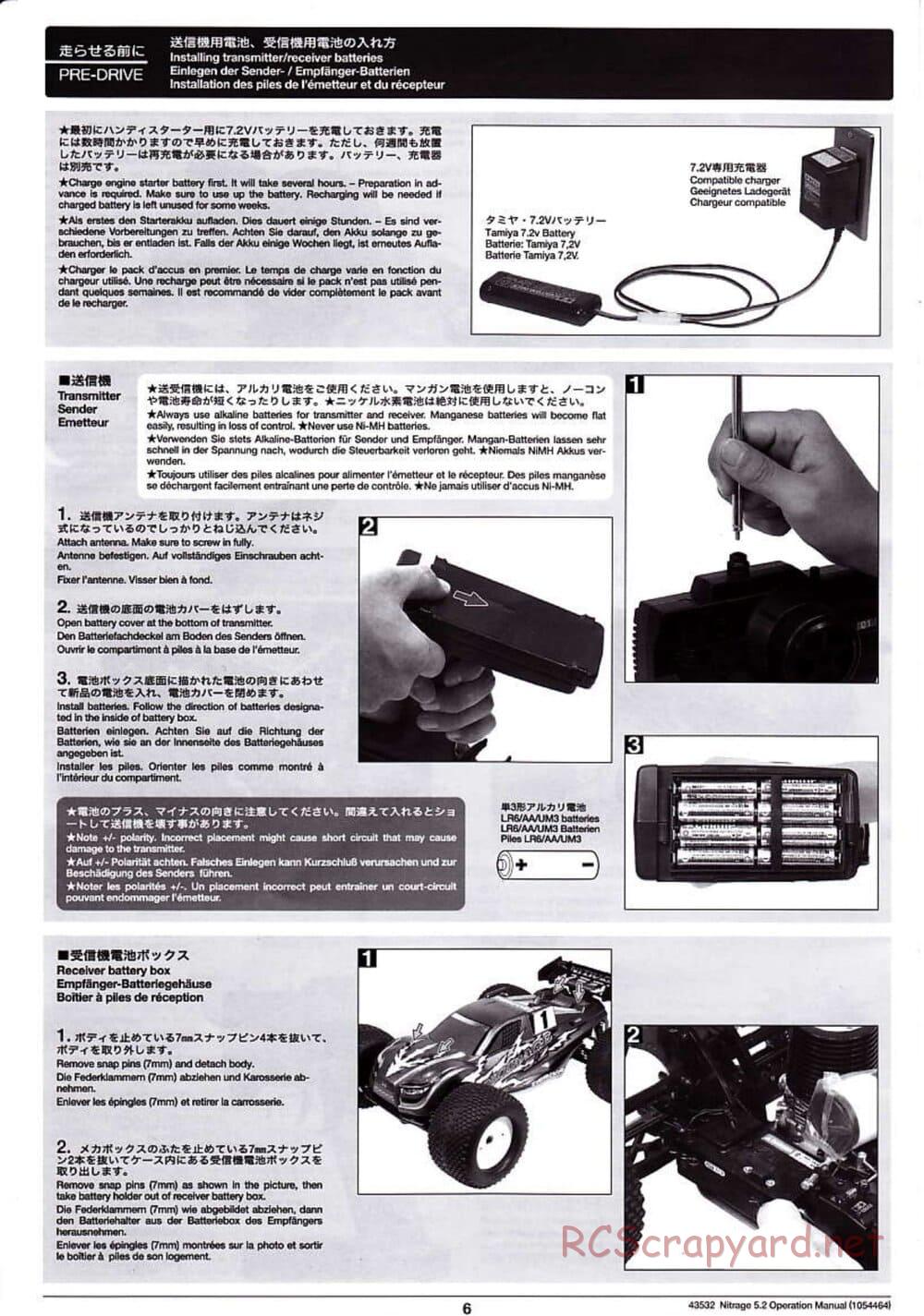 Tamiya - Nitrage 5.2 - Operating Manual - Page 6