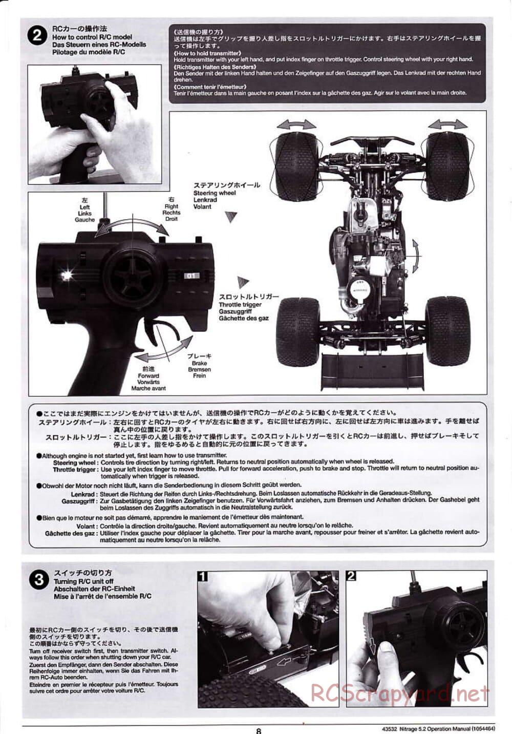 Tamiya - Nitrage 5.2 - Operating Manual - Page 8