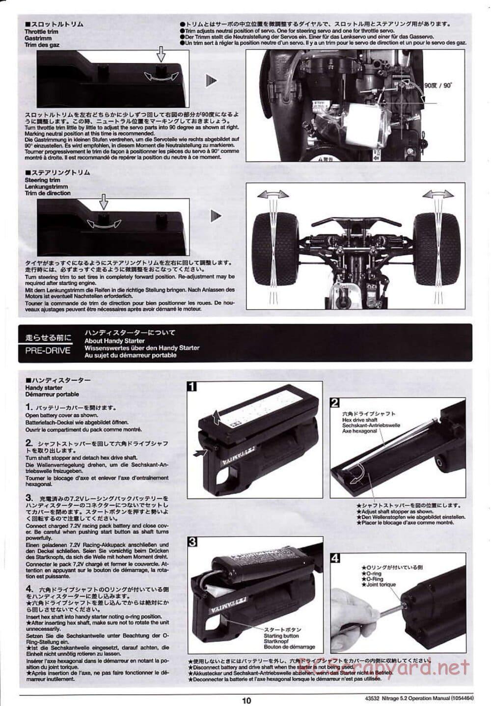 Tamiya - Nitrage 5.2 - Operating Manual - Page 10