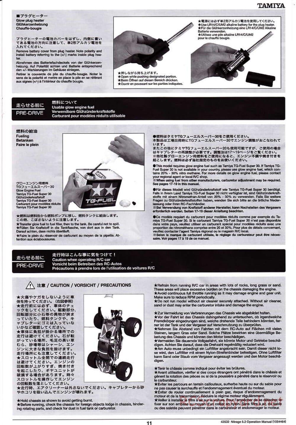 Tamiya - Nitrage 5.2 - Operating Manual - Page 11