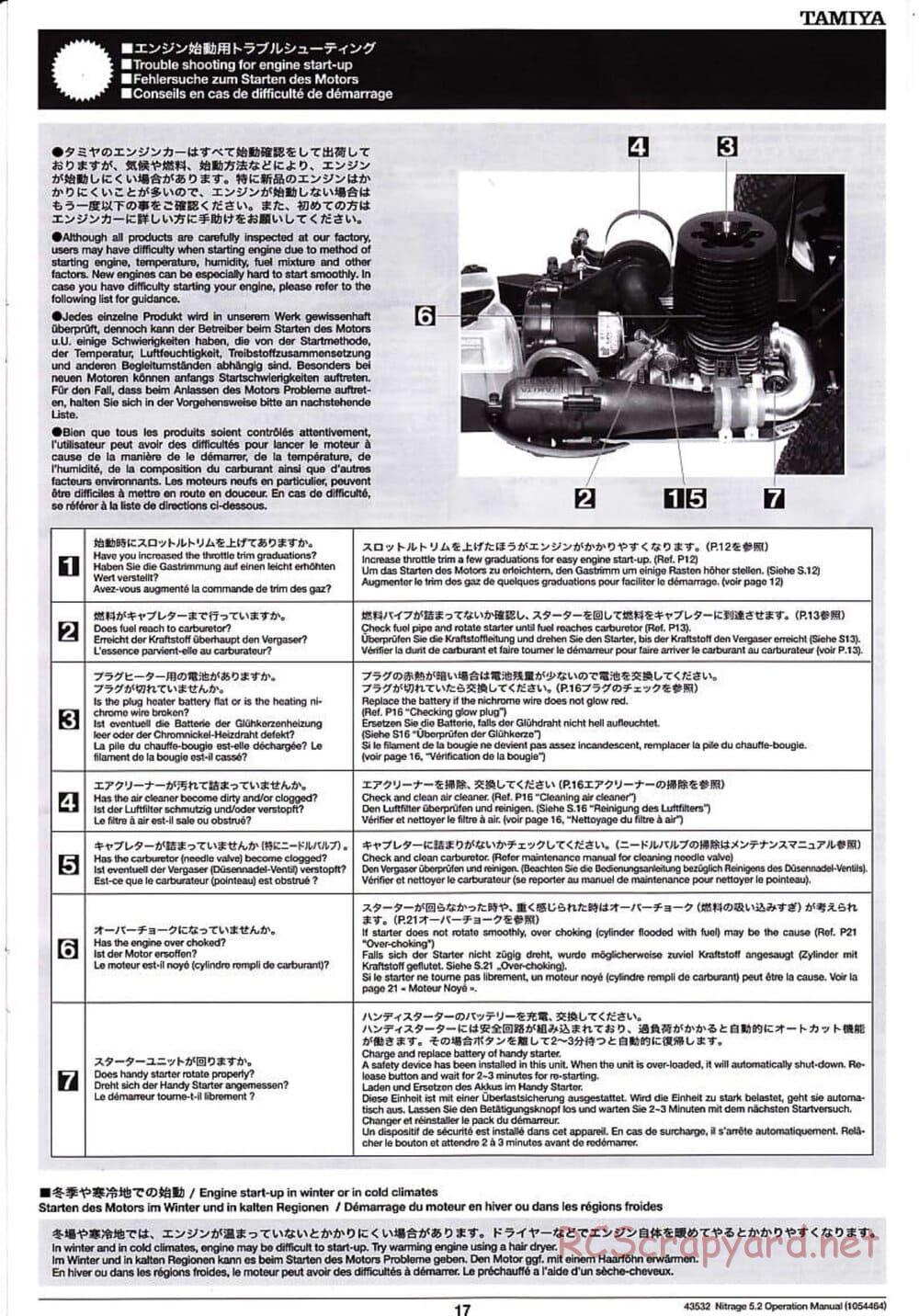 Tamiya - Nitrage 5.2 - Operating Manual - Page 17