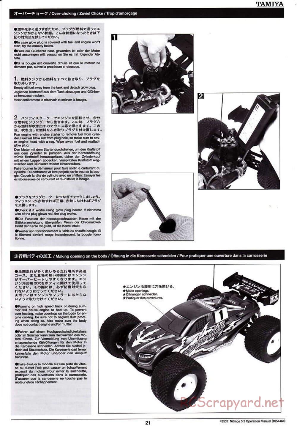 Tamiya - Nitrage 5.2 - Operating Manual - Page 21