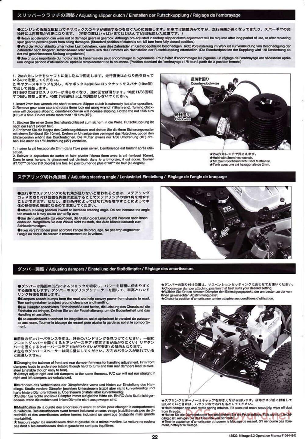 Tamiya - Nitrage 5.2 - Operating Manual - Page 22