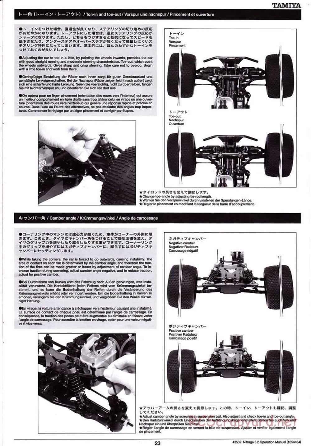 Tamiya - Nitrage 5.2 - Operating Manual - Page 23