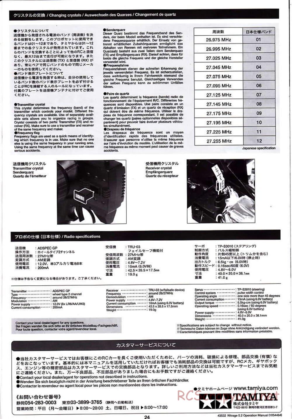 Tamiya - Nitrage 5.2 - Operating Manual - Page 24