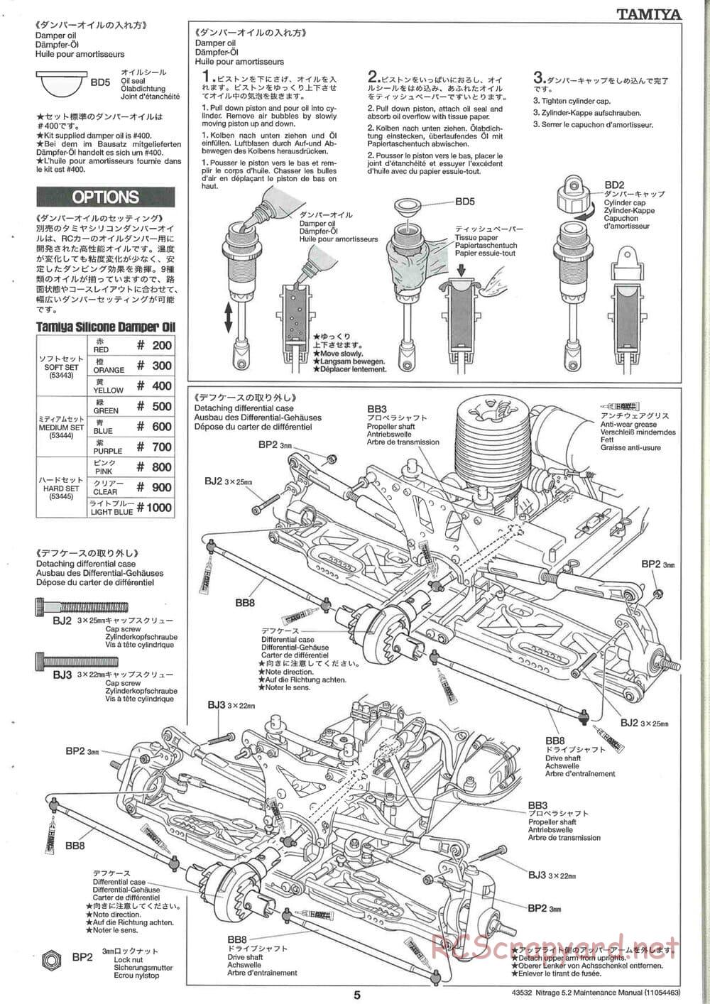 Tamiya - Nitrage 5.2 - Maintenance Manual - Page 5