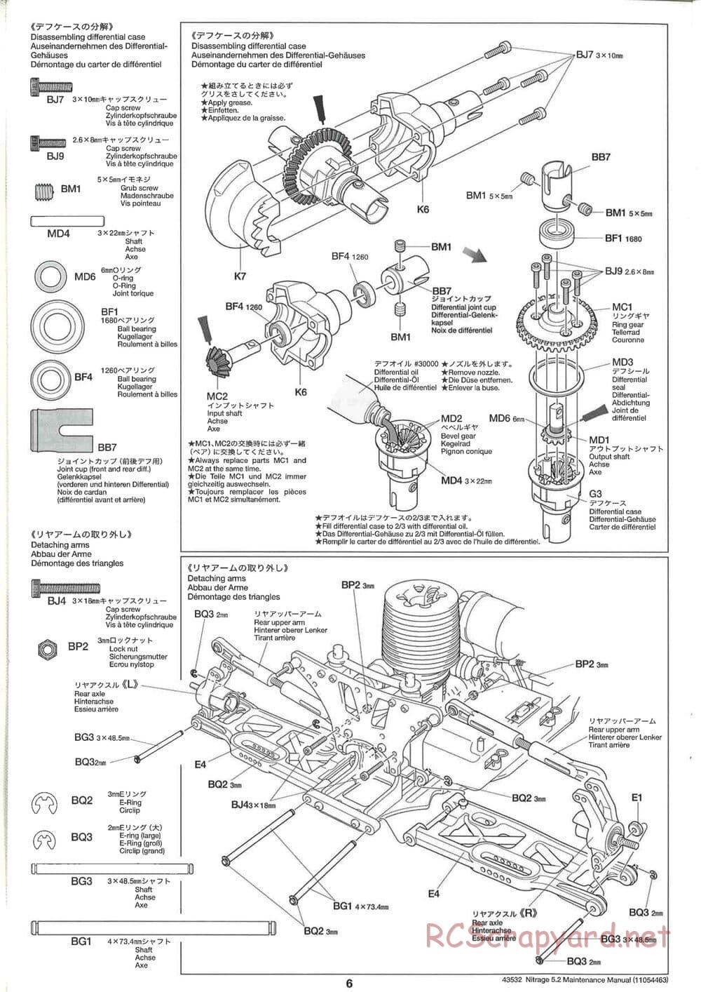 Tamiya - Nitrage 5.2 - Maintenance Manual - Page 6