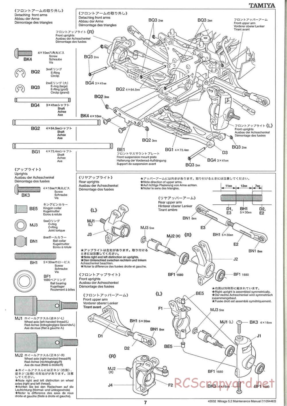 Tamiya - Nitrage 5.2 - Maintenance Manual - Page 7