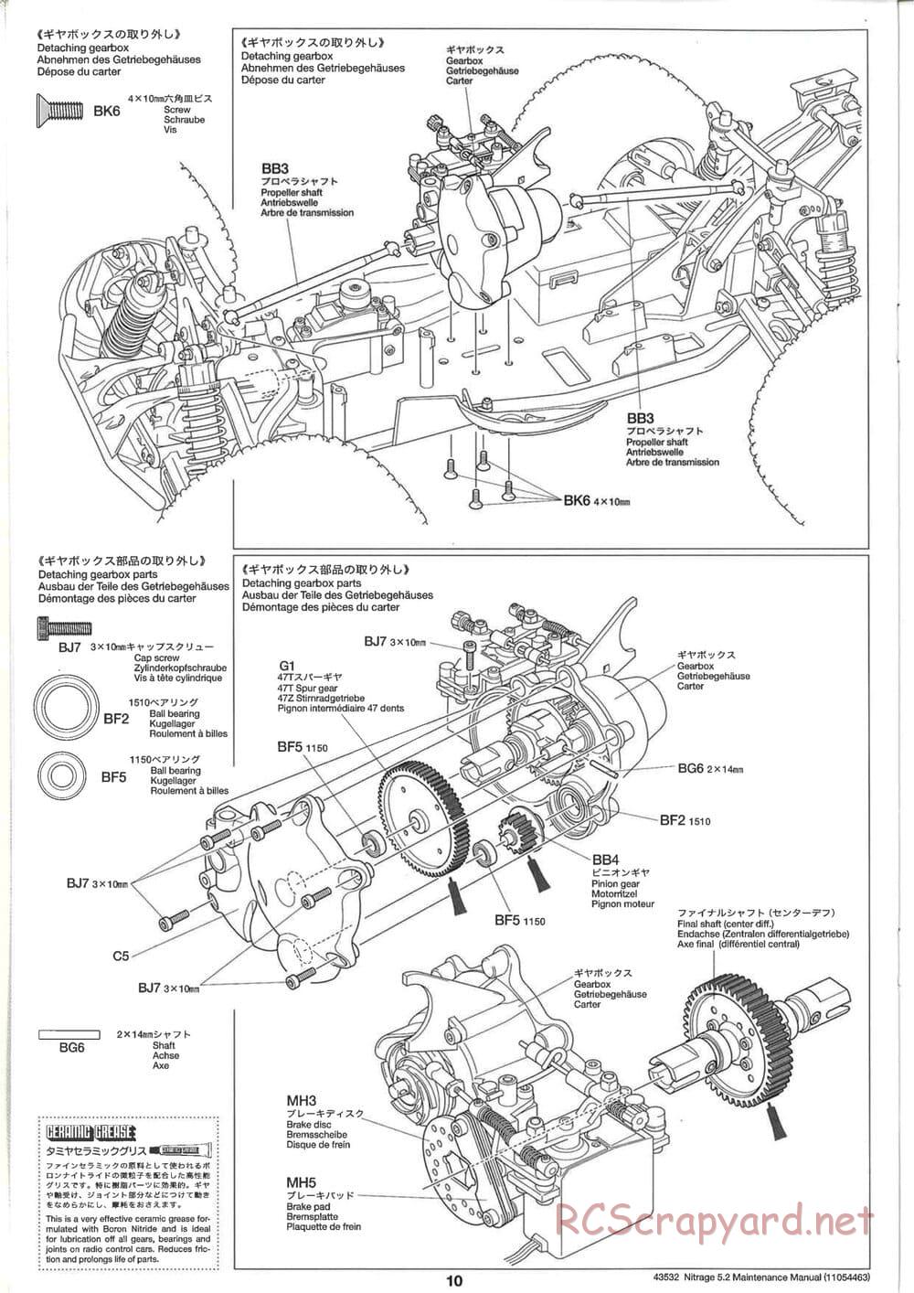 Tamiya - Nitrage 5.2 - Maintenance Manual - Page 10