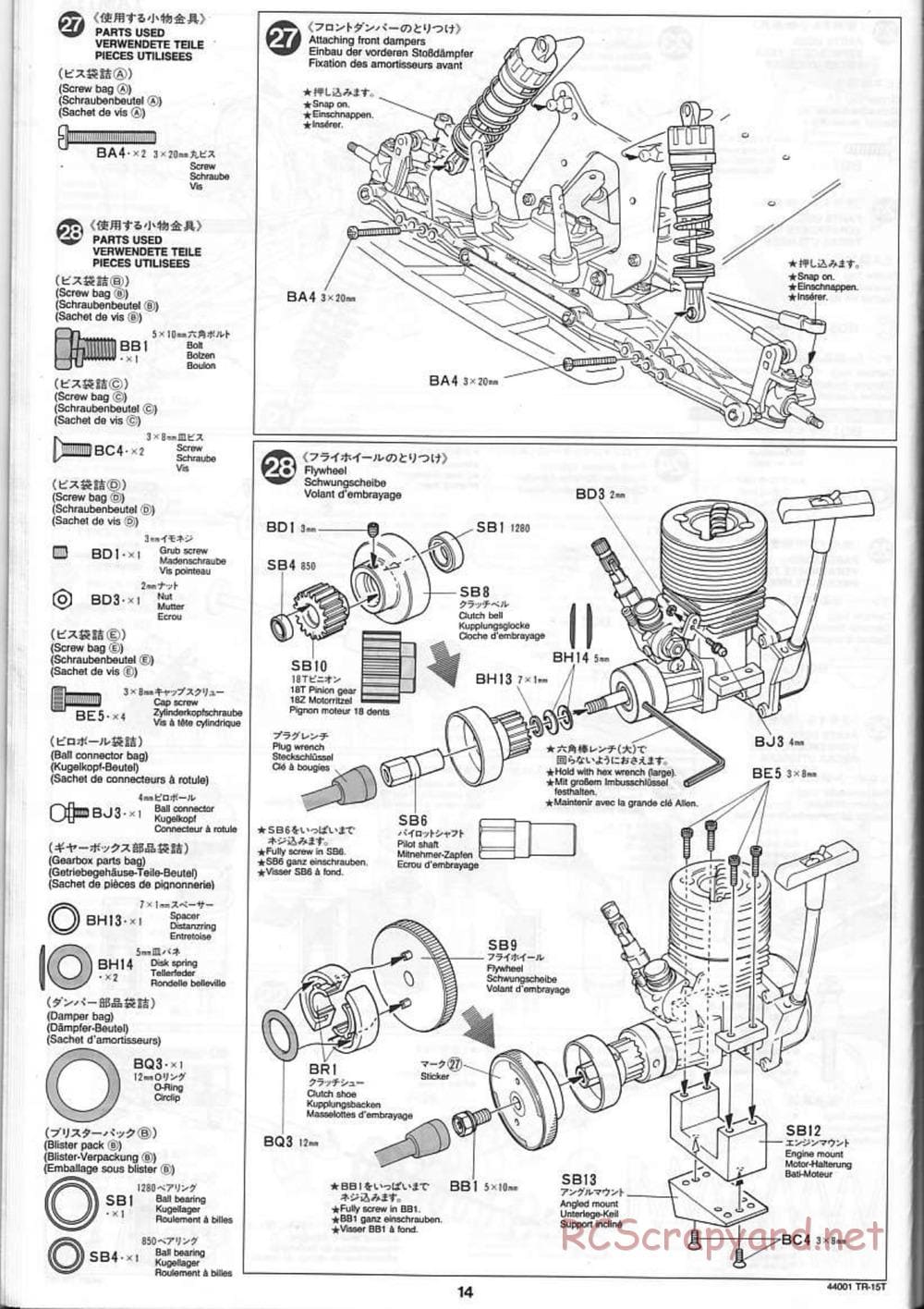 Tamiya - Stadium Racing Truck TR-15T Chassis - Manual - Page 14