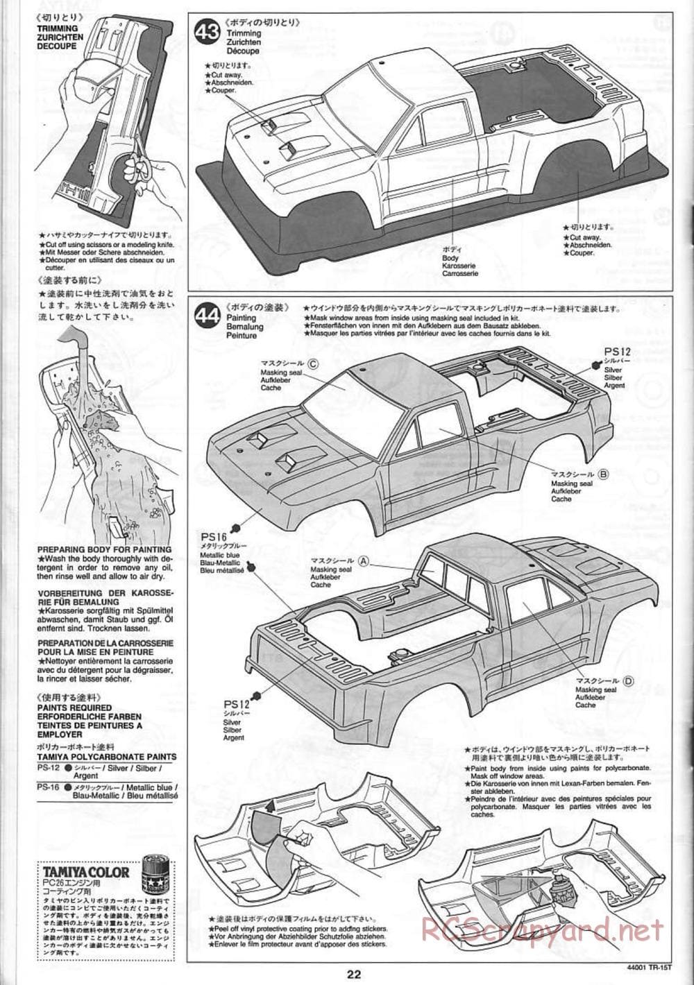 Tamiya - Stadium Racing Truck TR-15T Chassis - Manual - Page 22