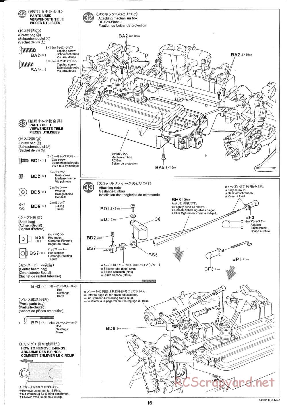 Tamiya - TGX Mk.1 TS Chassis Chassis - Manual - Page 16