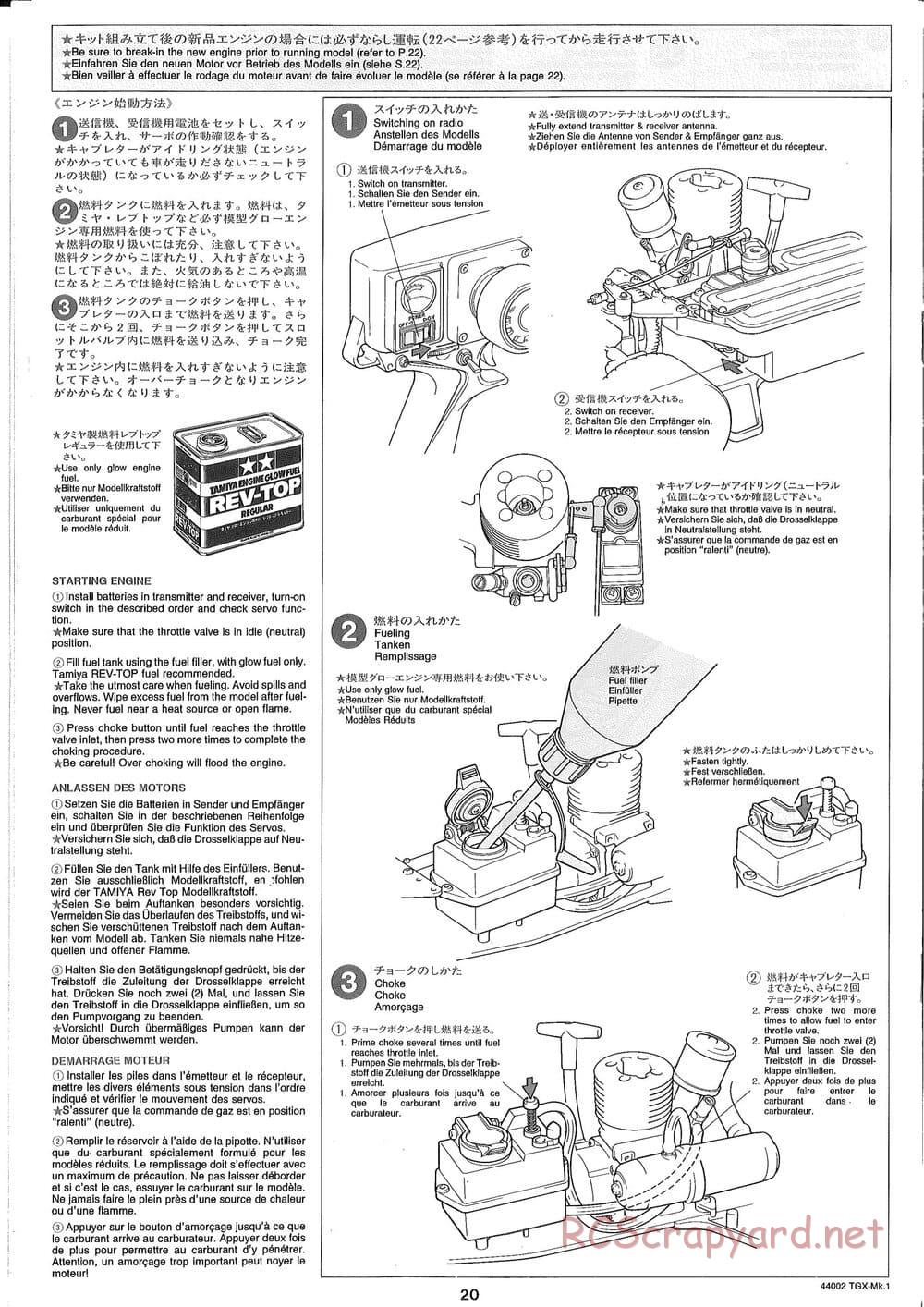 Tamiya - TGX Mk.1 TS Chassis Chassis - Manual - Page 20