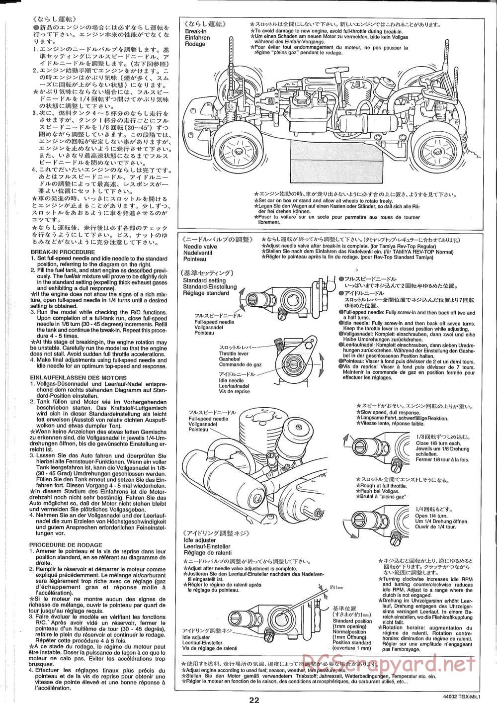 Tamiya - TGX Mk.1 TS Chassis Chassis - Manual - Page 22