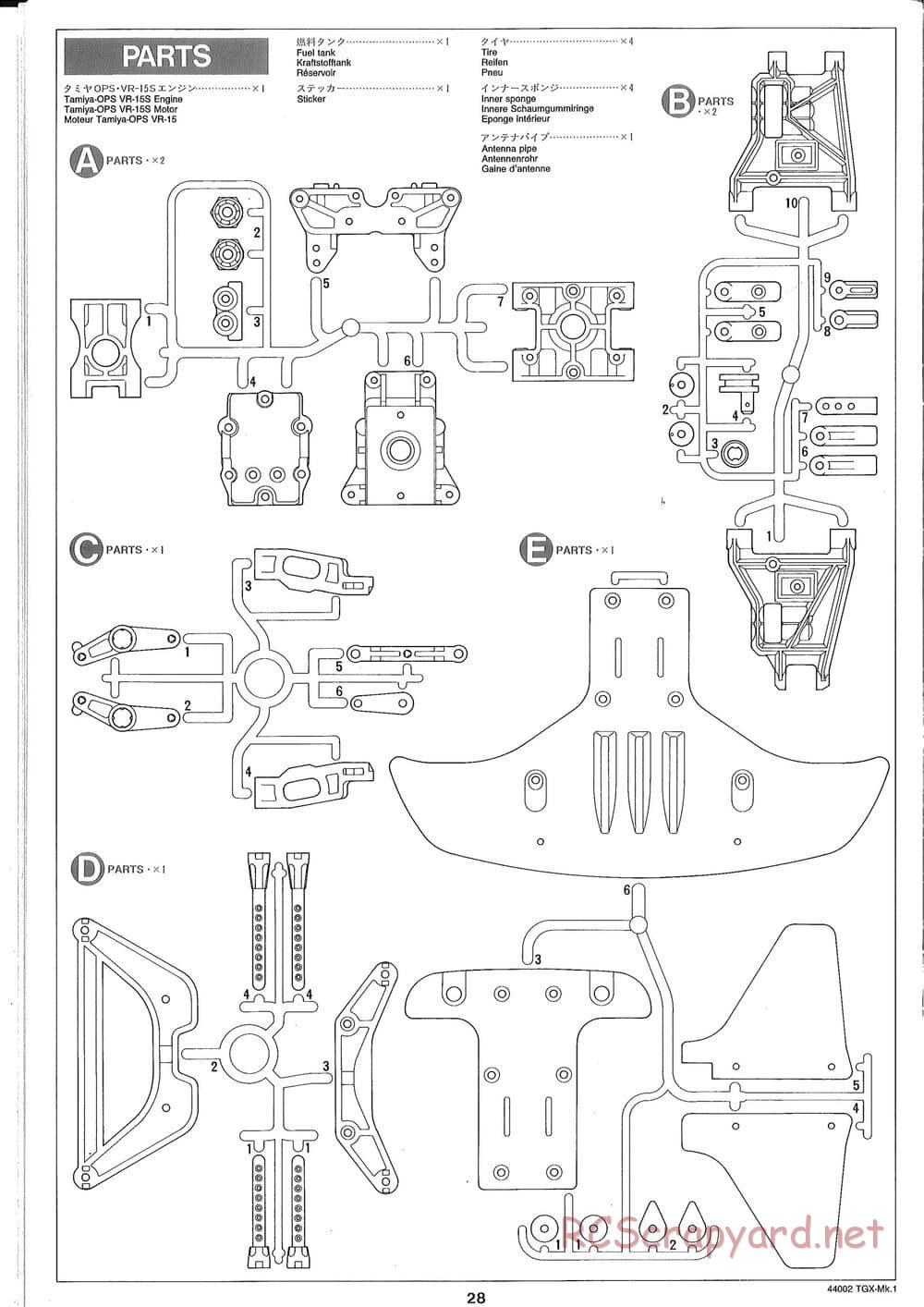Tamiya - TGX Mk.1 TS Chassis Chassis - Manual - Page 28