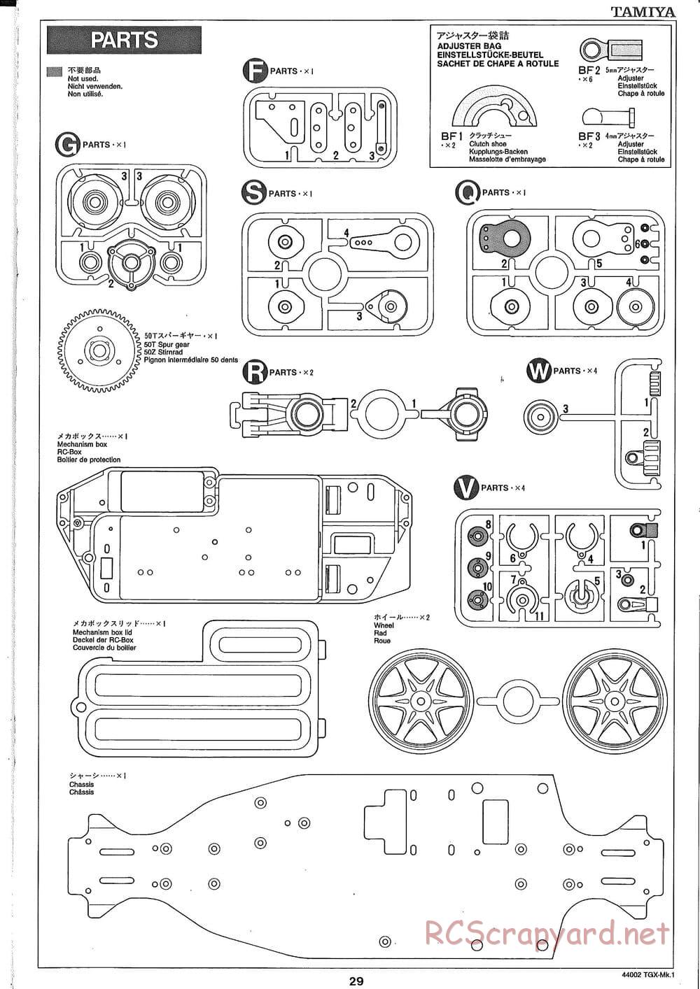Tamiya - TGX Mk.1 TS Chassis Chassis - Manual - Page 29