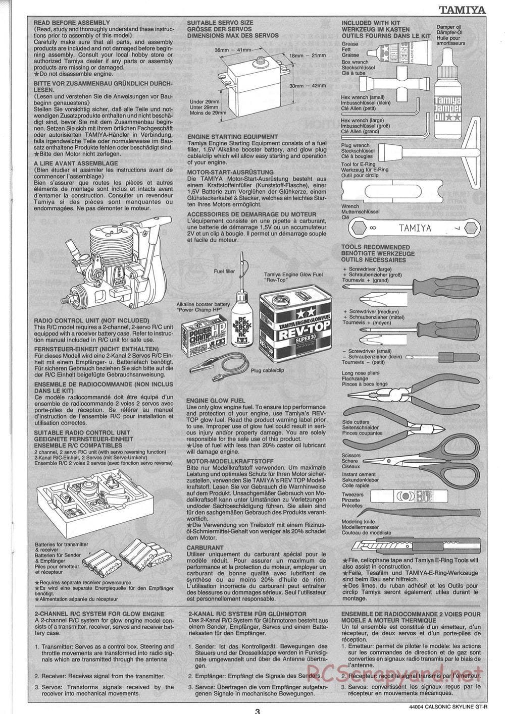 Tamiya - Calsonic GT-R - TGX Mk.1 Chassis - Manual - Page 3