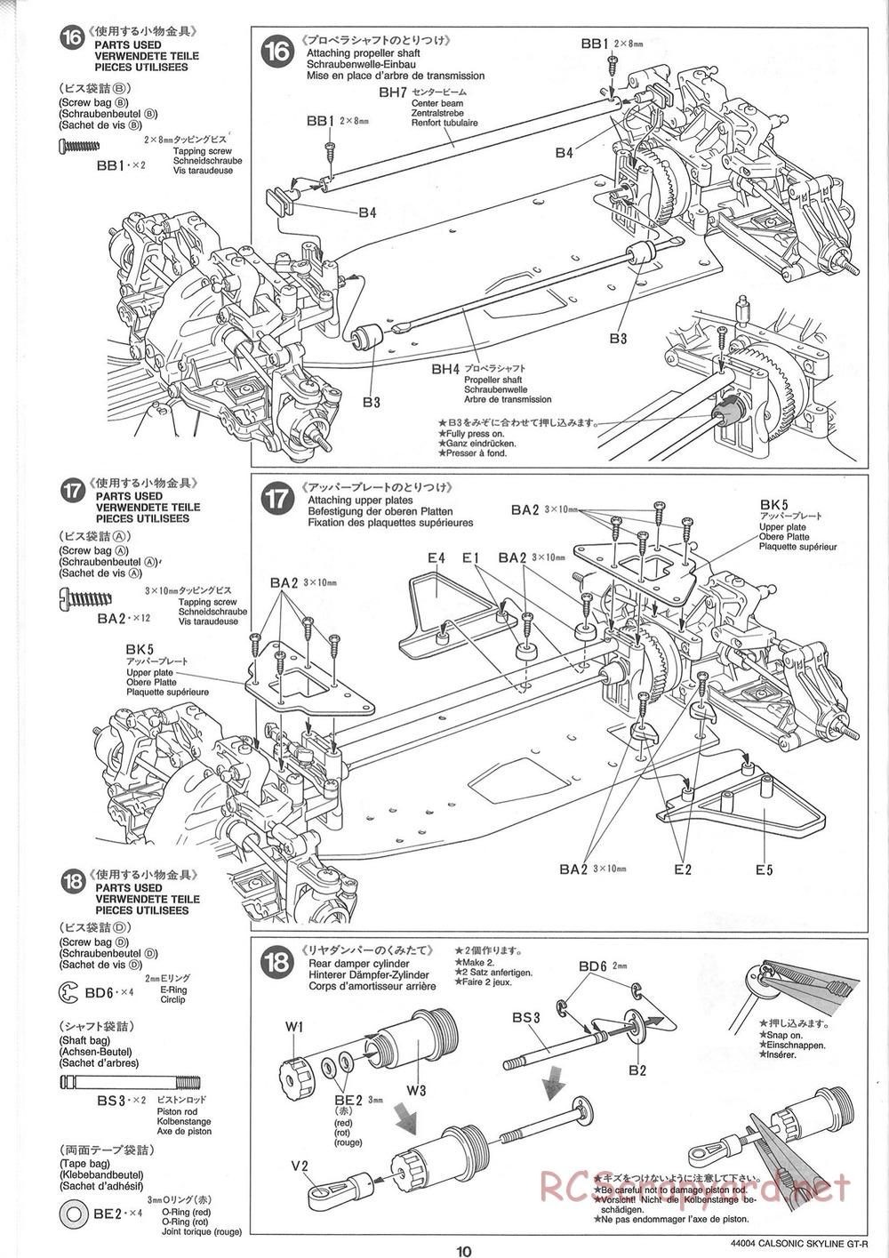 Tamiya - Calsonic GT-R - TGX Mk.1 Chassis - Manual - Page 10