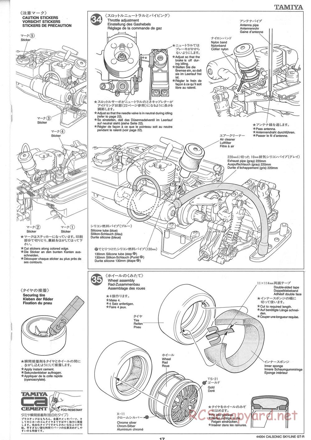 Tamiya - Calsonic GT-R - TGX Mk.1 Chassis - Manual - Page 17