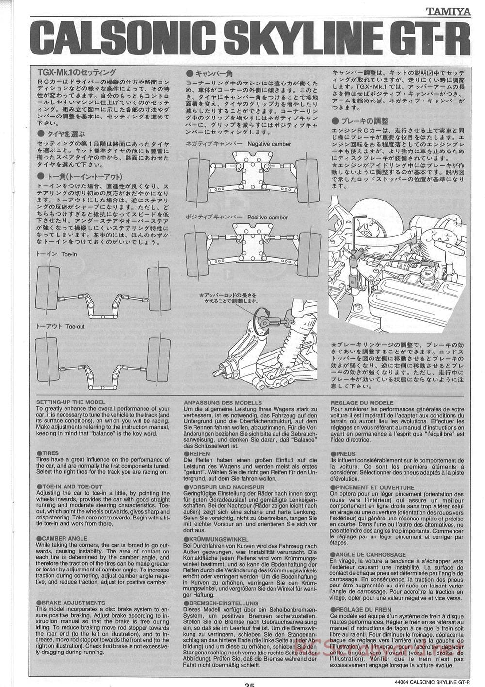 Tamiya - Calsonic GT-R - TGX Mk.1 Chassis - Manual - Page 25