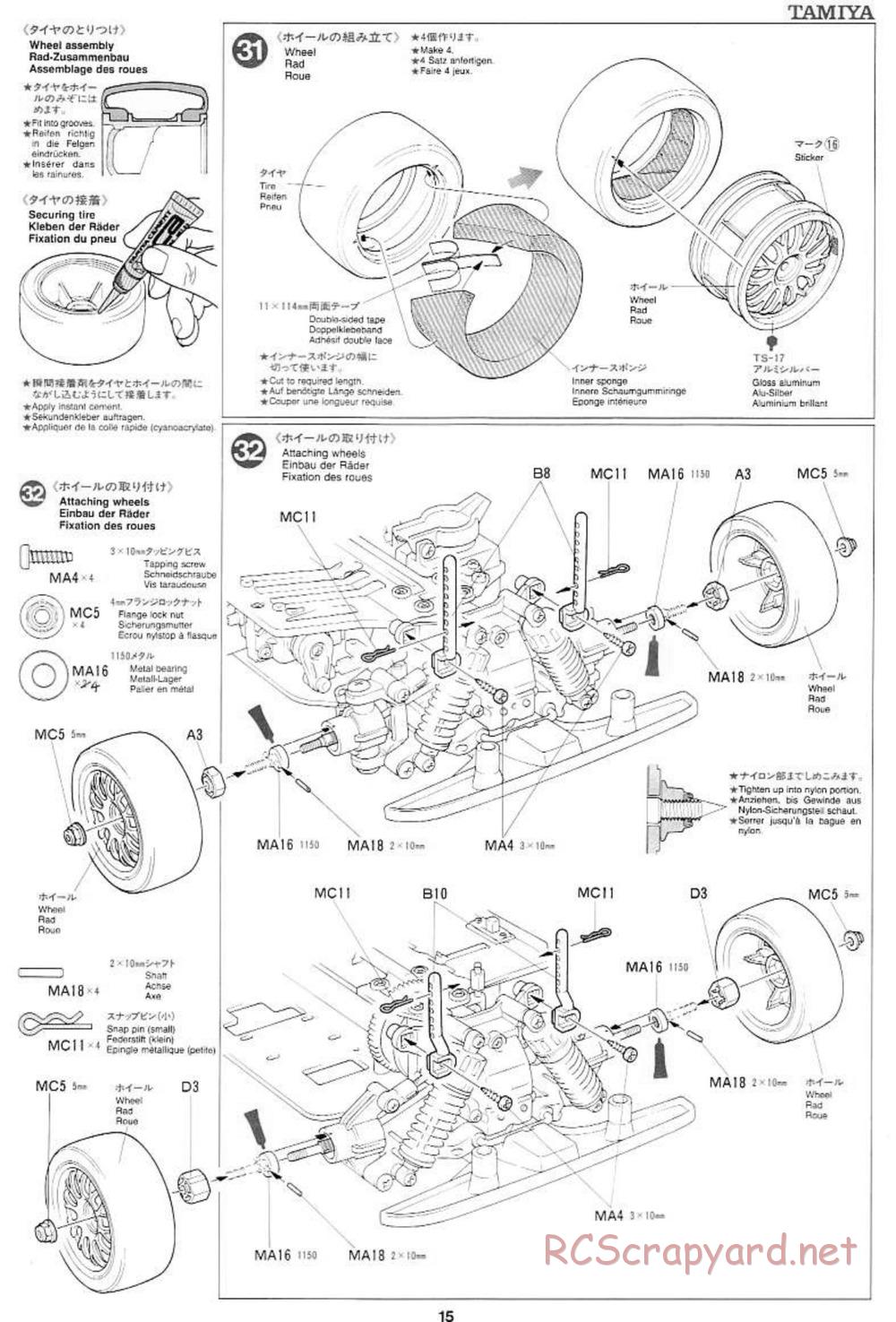 Tamiya - Mercedes CLK GTR Team Sportswear - TG10 Mk.1 Chassis - Manual - Page 15