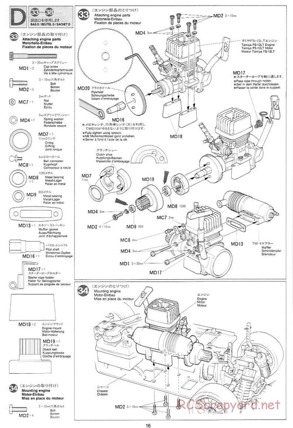 Tamiya - Mercedes CLK GTR Team Sportswear - TG10 Mk.1 Chassis - Manual - Page 16