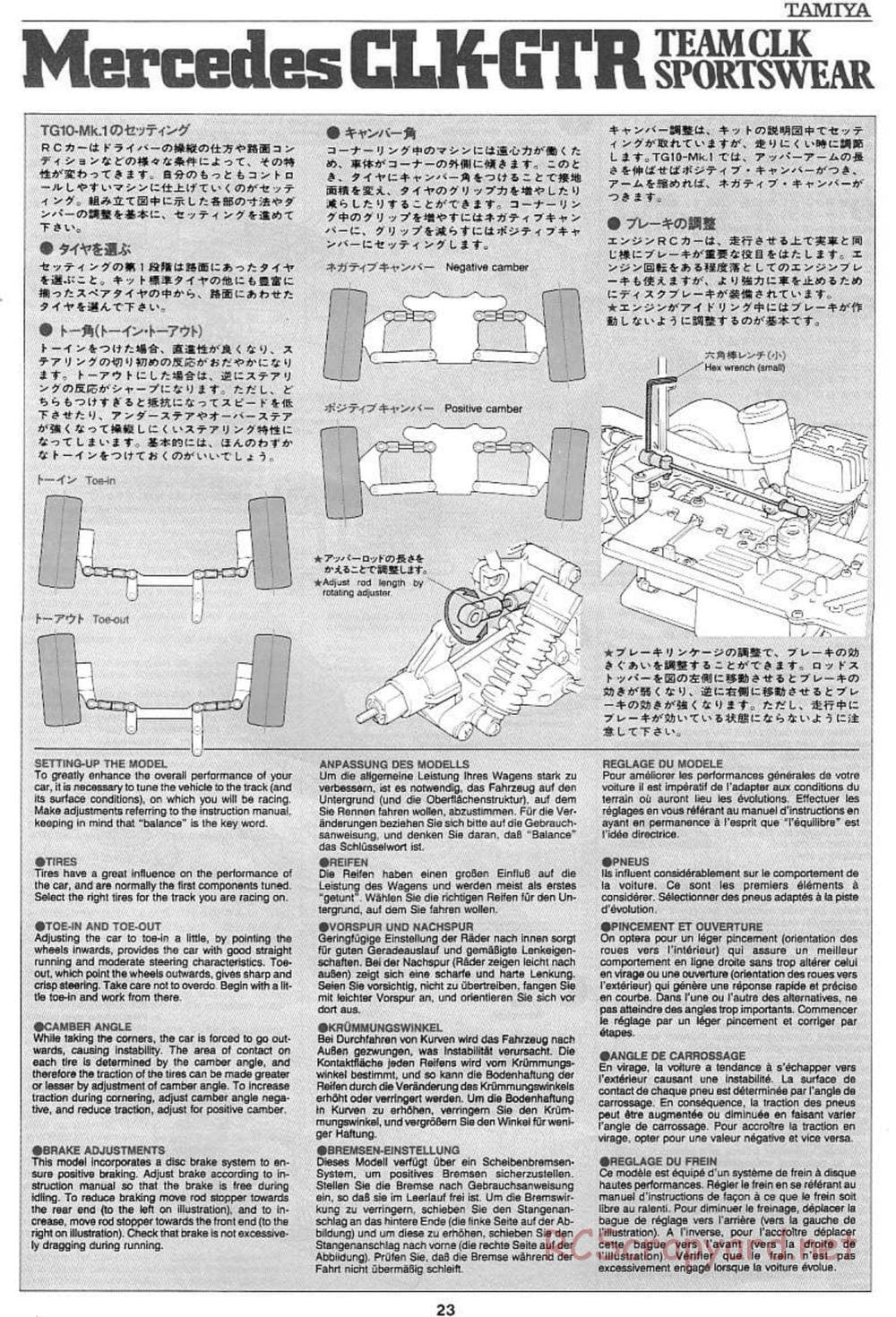 Tamiya - Mercedes CLK GTR Team Sportswear - TG10 Mk.1 Chassis - Manual - Page 23