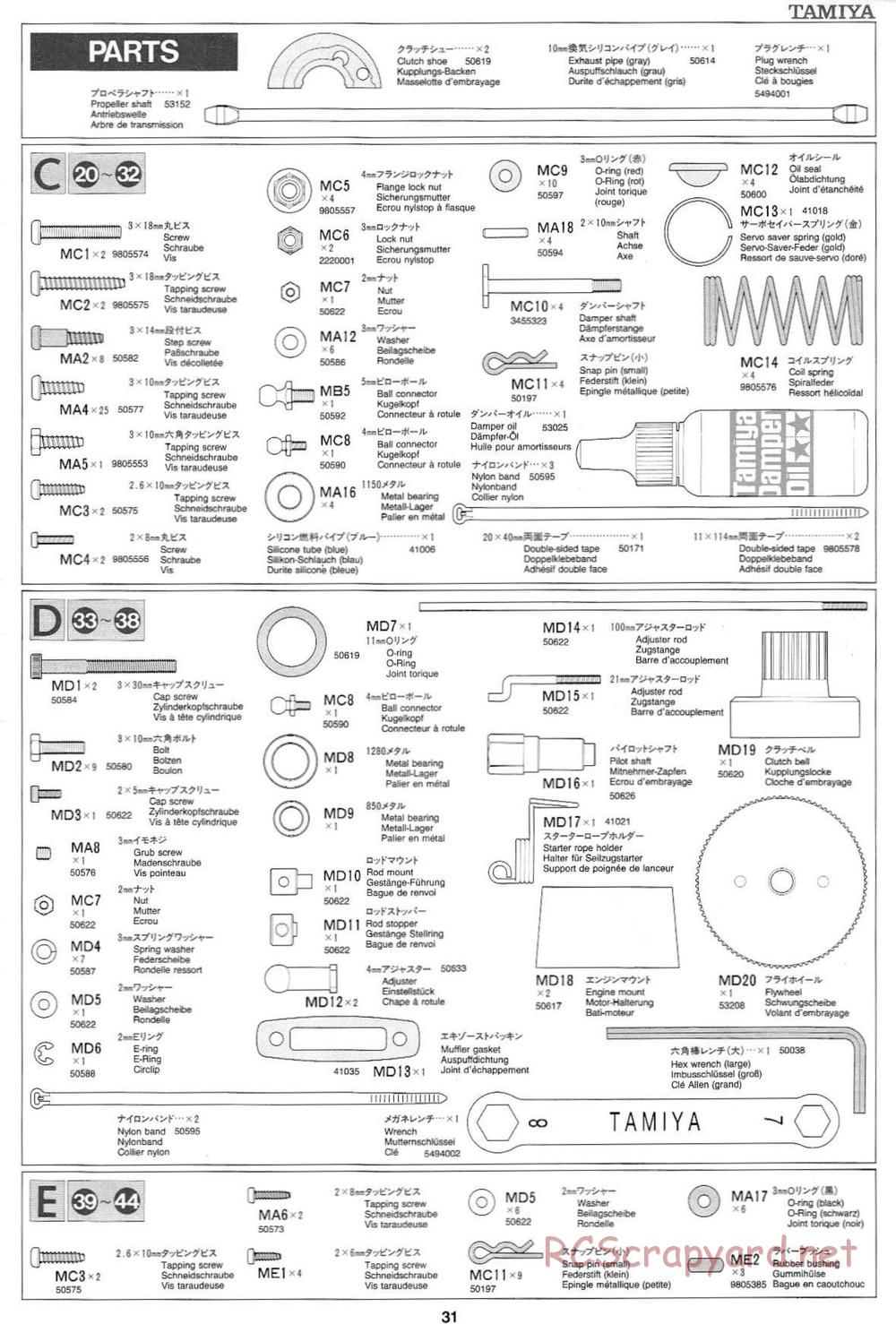Tamiya - Mercedes CLK GTR Team Sportswear - TG10 Mk.1 Chassis - Manual - Page 31