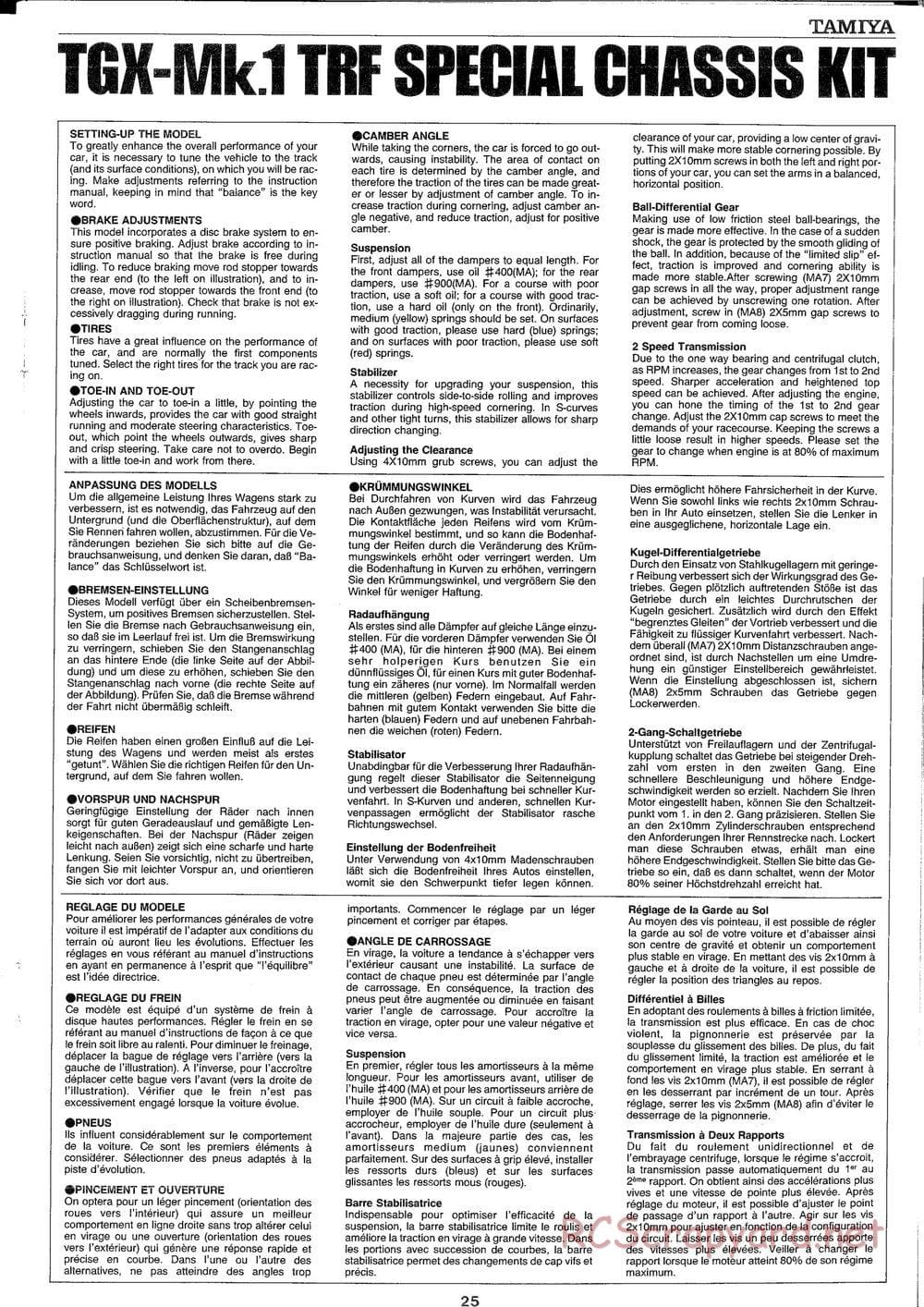 Tamiya - TGX Mk.1 TRF Special Chassis - Manual - Page 25