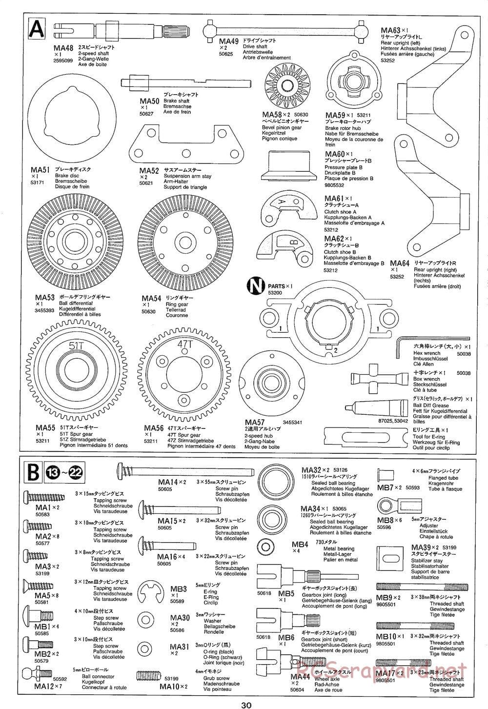 Tamiya - TGX Mk.1 TRF Special Chassis - Manual - Page 30