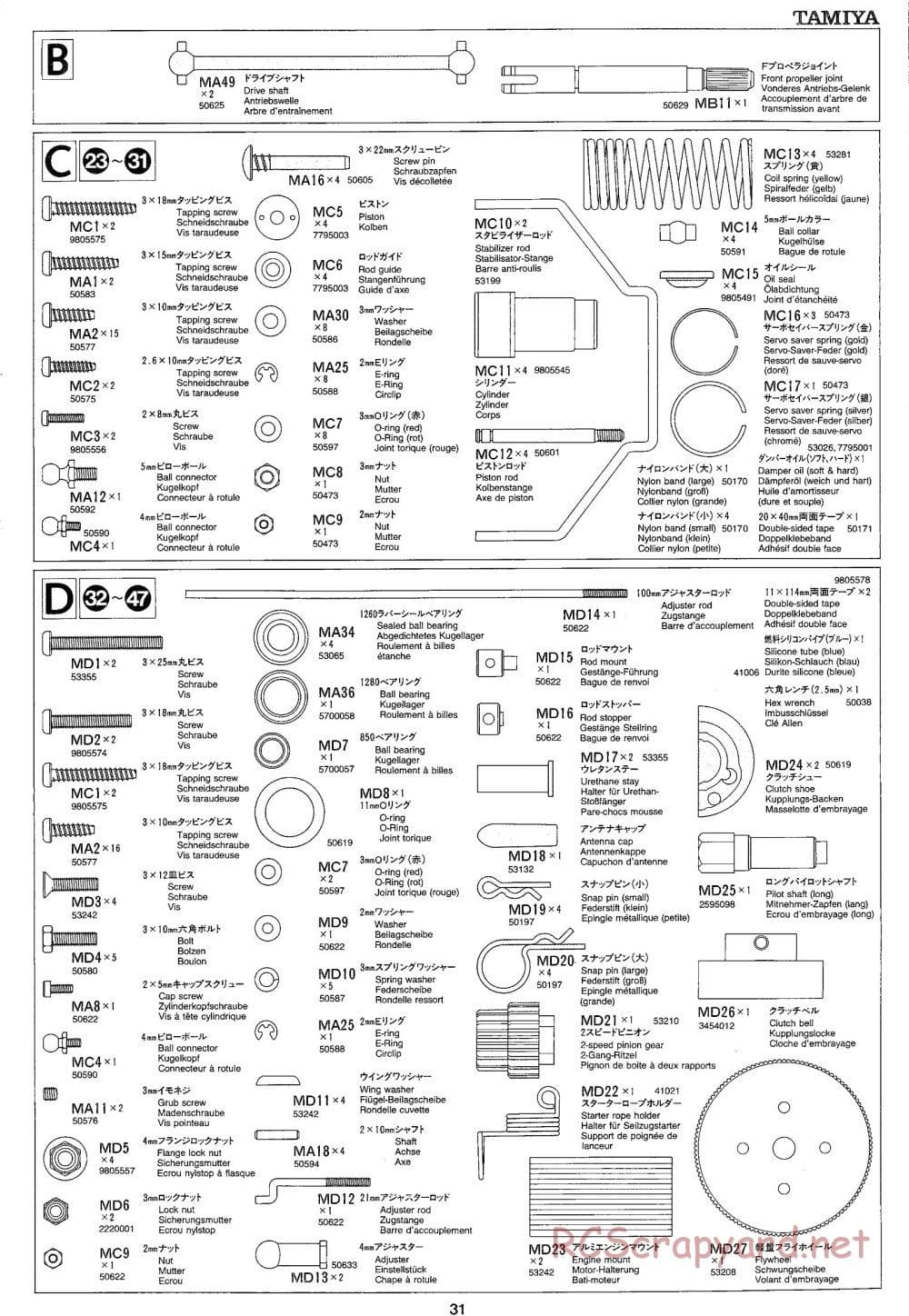 Tamiya - TGX Mk.1 TRF Special Chassis - Manual - Page 31