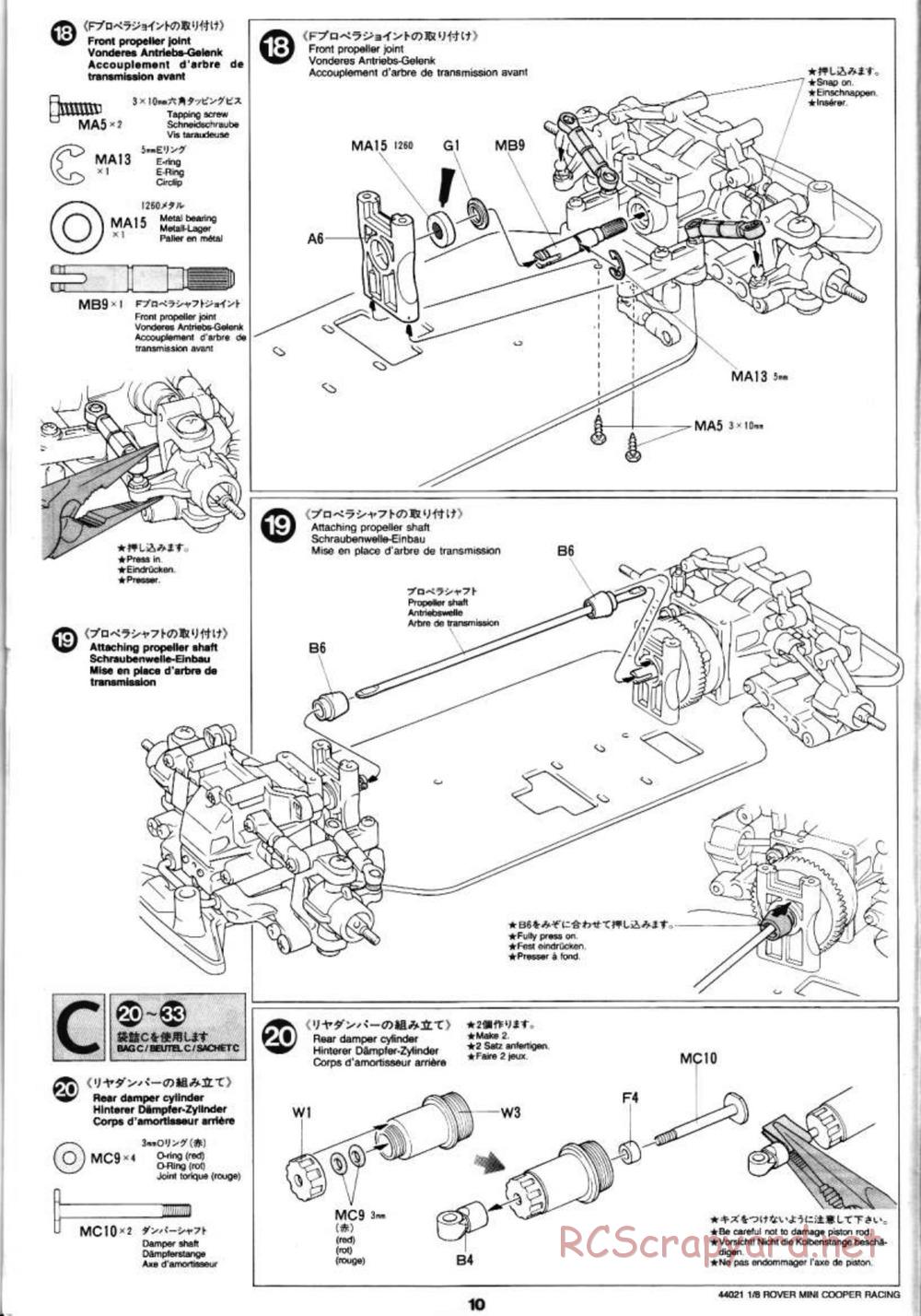 Tamiya - Rover Mini Cooper Racing - TG10 Mk.1 Chassis - Manual - Page 10