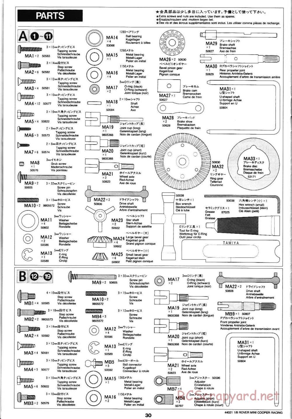 Tamiya - Rover Mini Cooper Racing - TG10 Mk.1 Chassis - Manual - Page 30