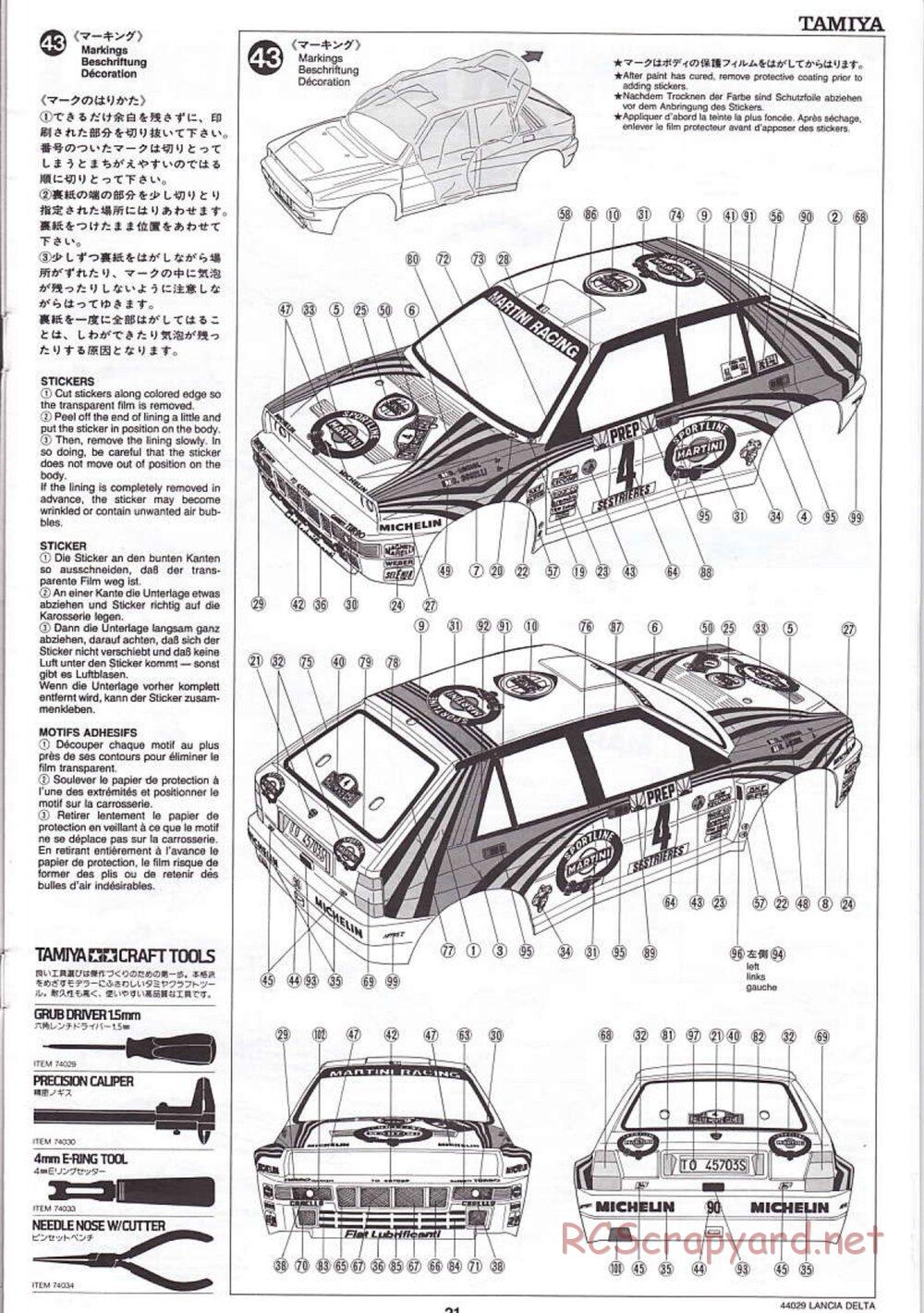 Tamiya - Lancia Delta HF Integrale - TG10 Mk.1 Chassis - Manual - Page 21
