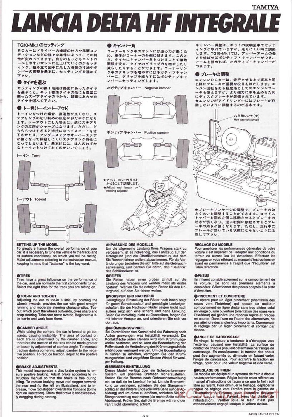 Tamiya - Lancia Delta HF Integrale - TG10 Mk.1 Chassis - Manual - Page 23