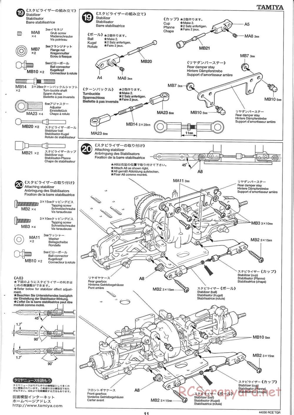 Tamiya - TGR Chassis - Manual - Page 11