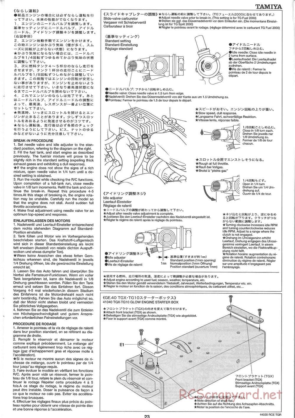 Tamiya - TGR Chassis - Manual - Page 23