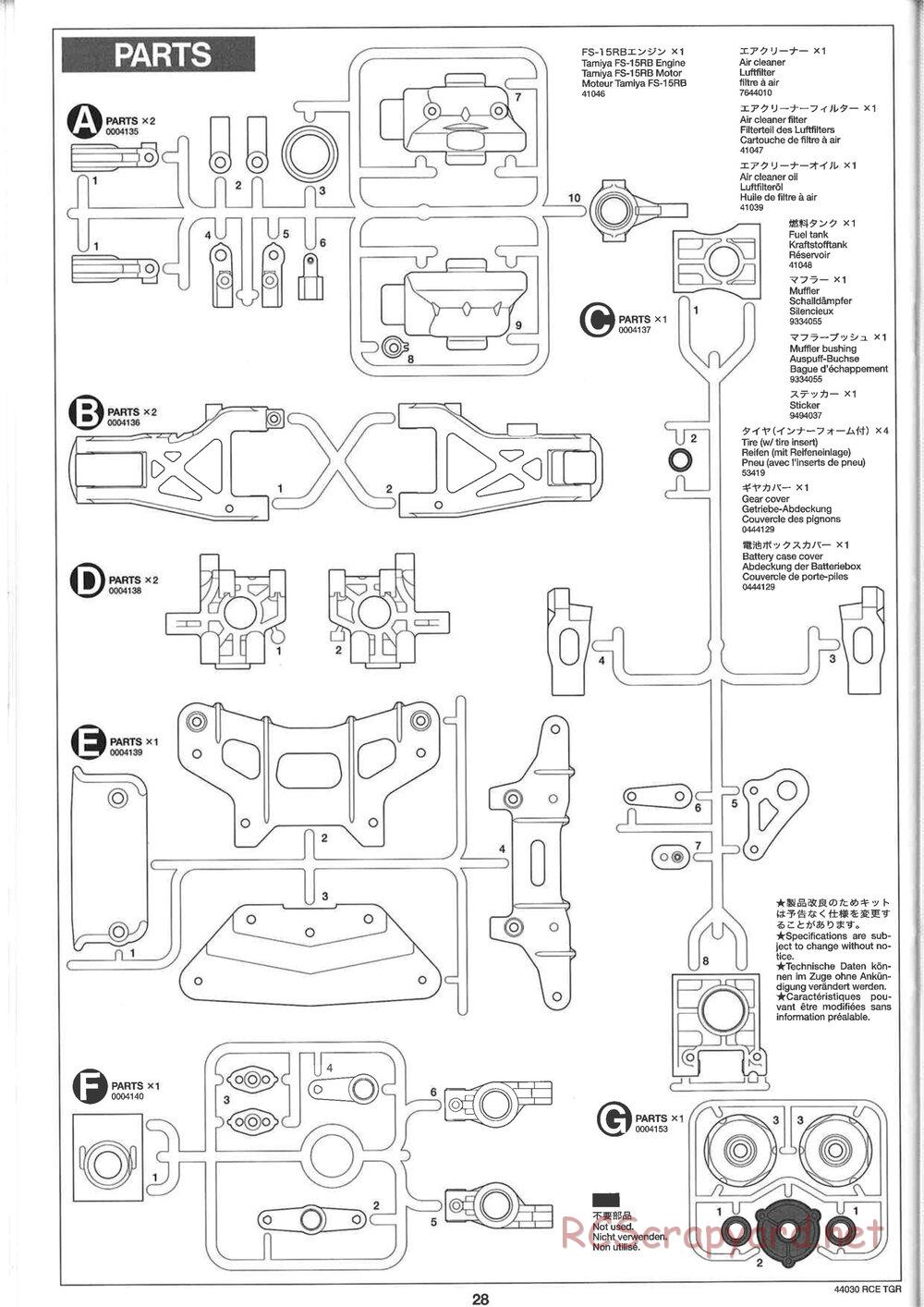 Tamiya - TGR Chassis - Manual - Page 28