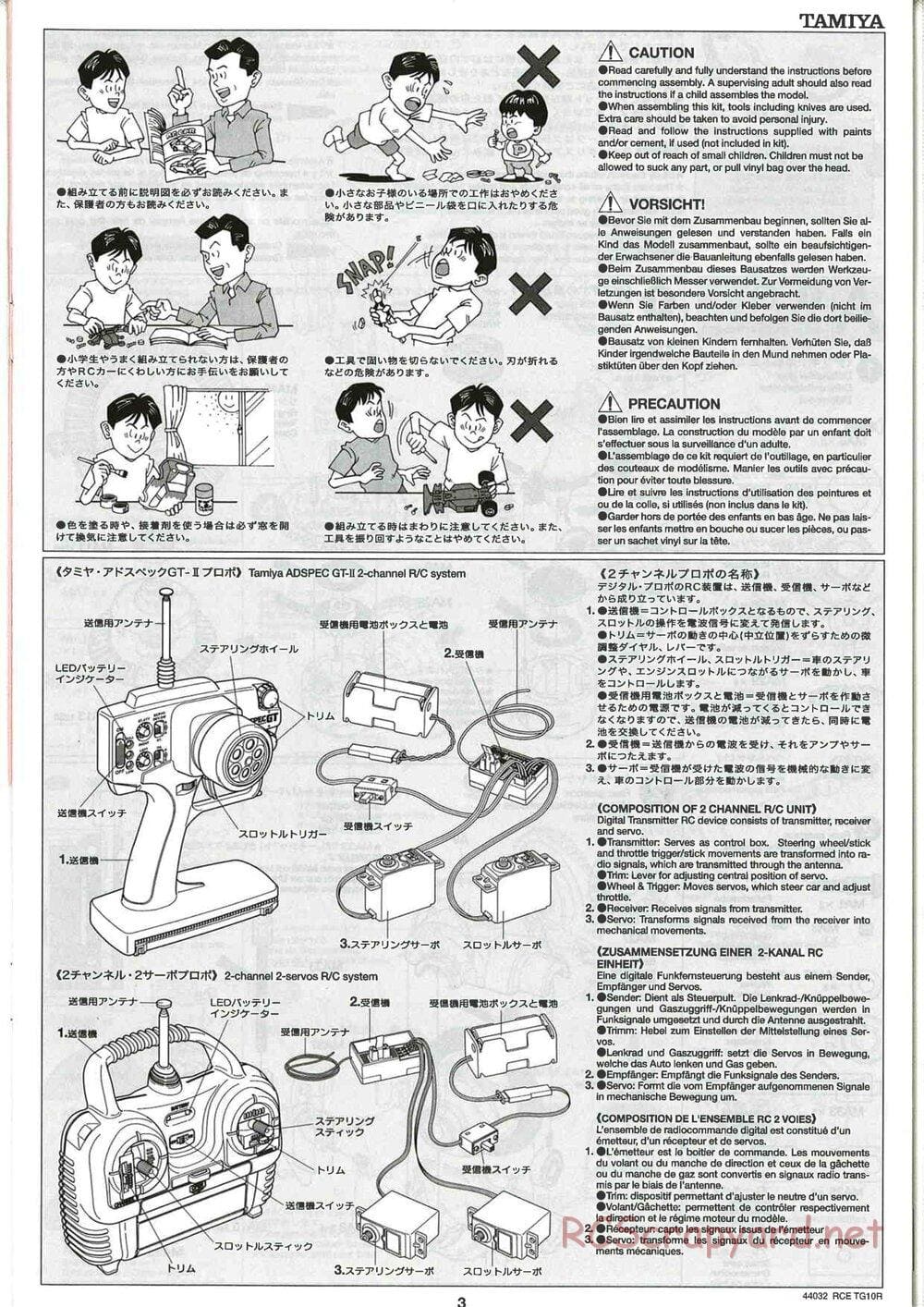 Tamiya - TG10R Chassis - Manual - Page 3