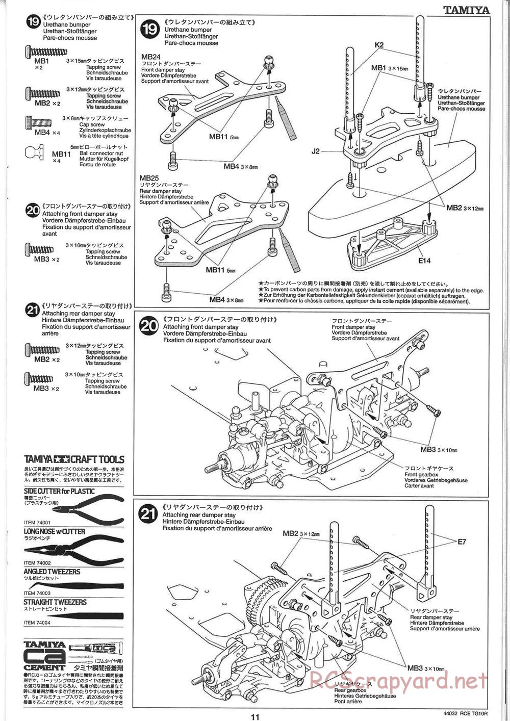 Tamiya - TG10R Chassis - Manual - Page 11
