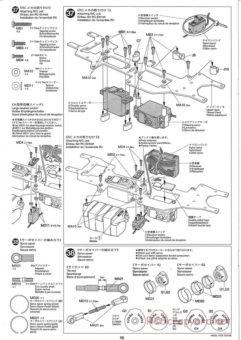 Tamiya - TG10R Chassis - Manual - Page 18